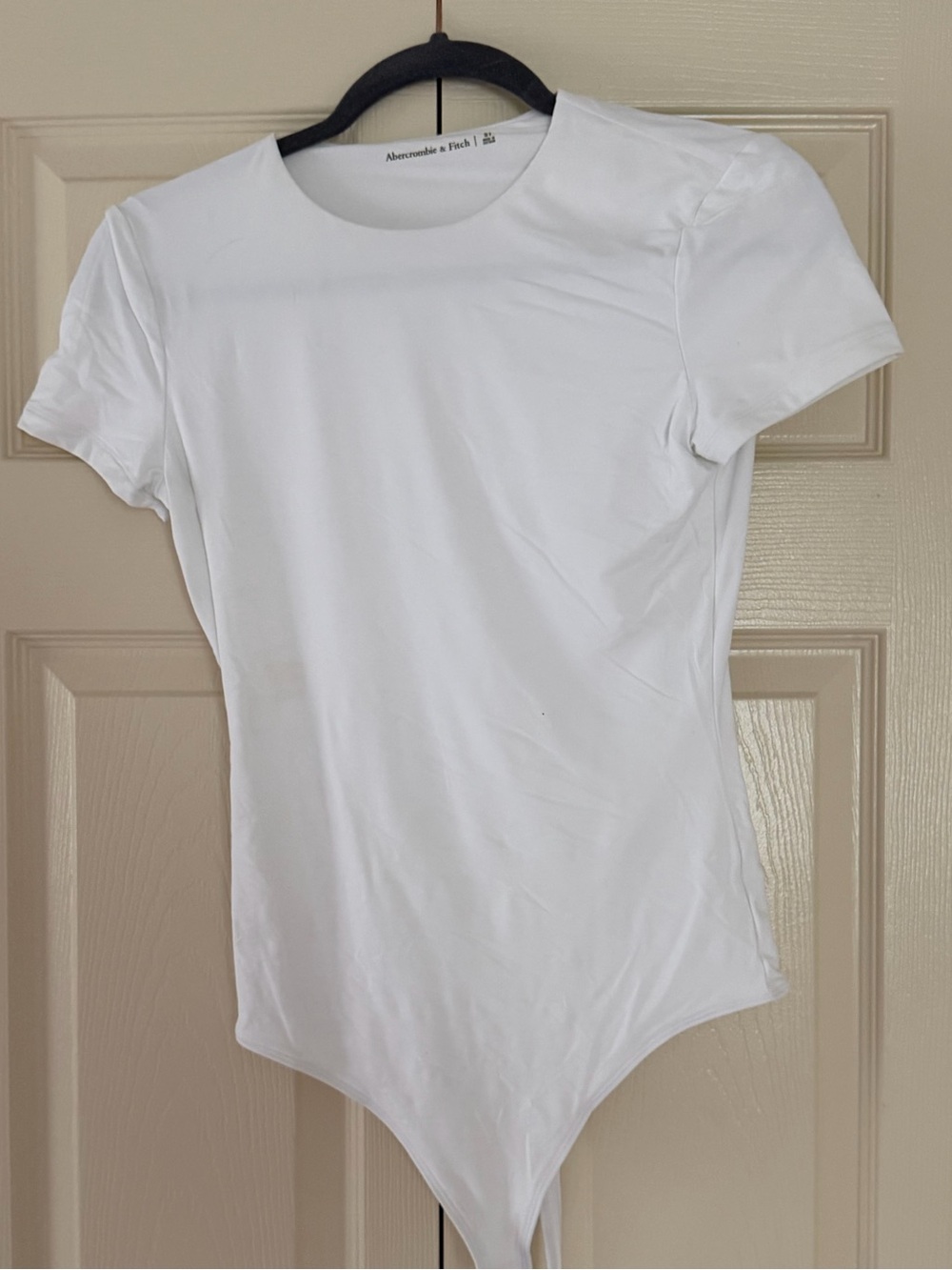 Abercrombie & Fitch White Short-Sleeve Crew Bodysuit